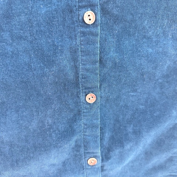 J. Jill Blue Corduroy Long Sleeve Button Down Shirt - Picture 4 of 4